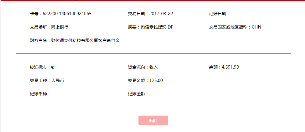3月22日臺州客戶轉(zhuǎn)賬125元至微信賬戶