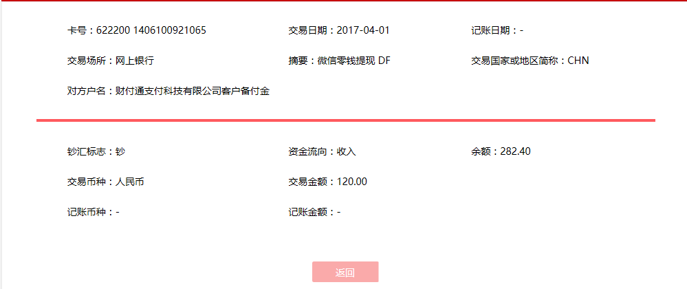 4月1日阜陽客戶轉(zhuǎn)賬120元至微信賬戶